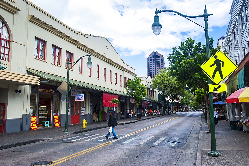 Historic buildigns in downtown Honolulu, Oahu, Hawaii, United States of America, Pacific