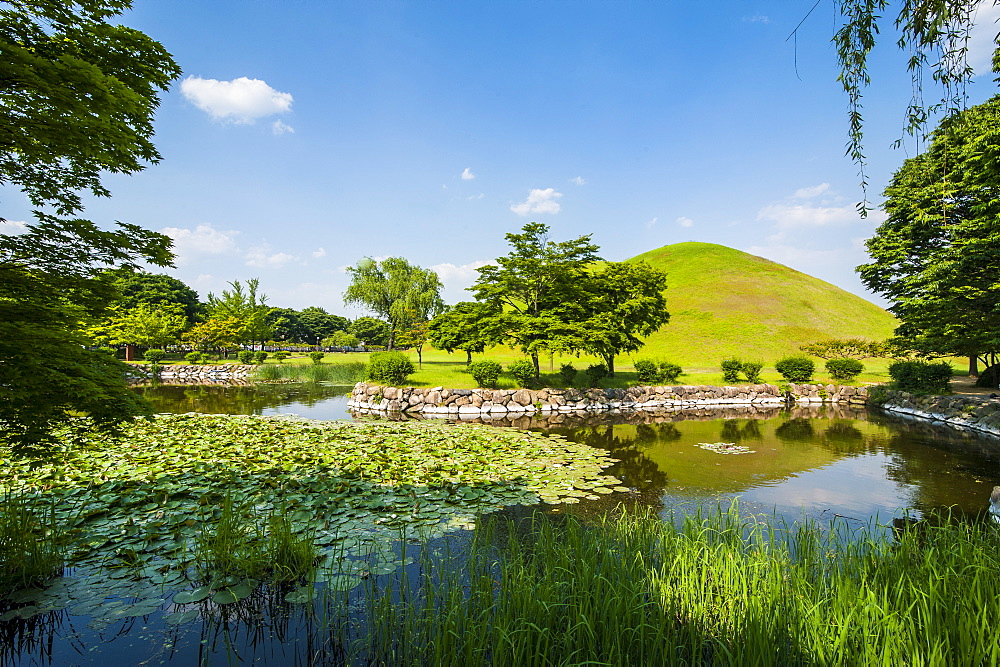 Tumuli park with its tombs from the Shilla monarchs, Gyeongju, UNESCO World Heritage Site, South Korea, Asia