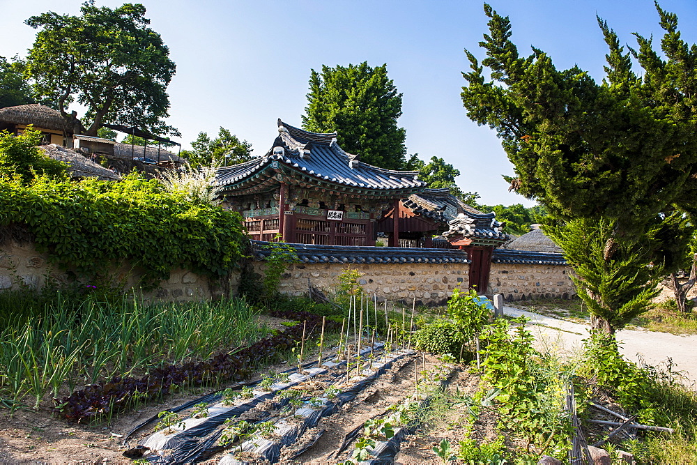 Traditional wooden house in the Yangdong folk village near Gyeongju, South Korea, Asia