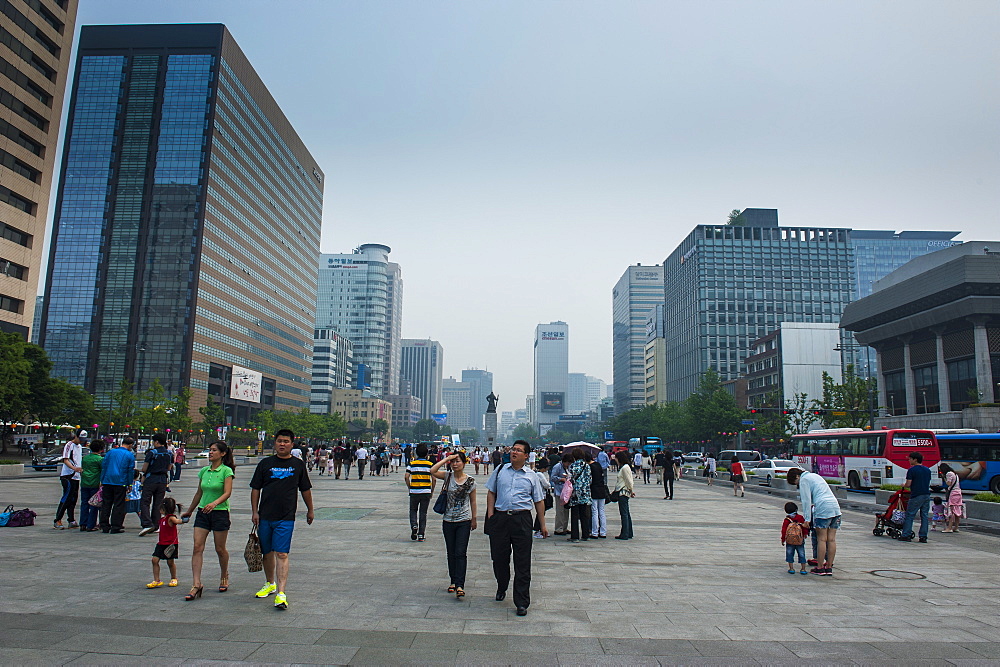 Pedestrian zone in Seoul, South Korea, Asia