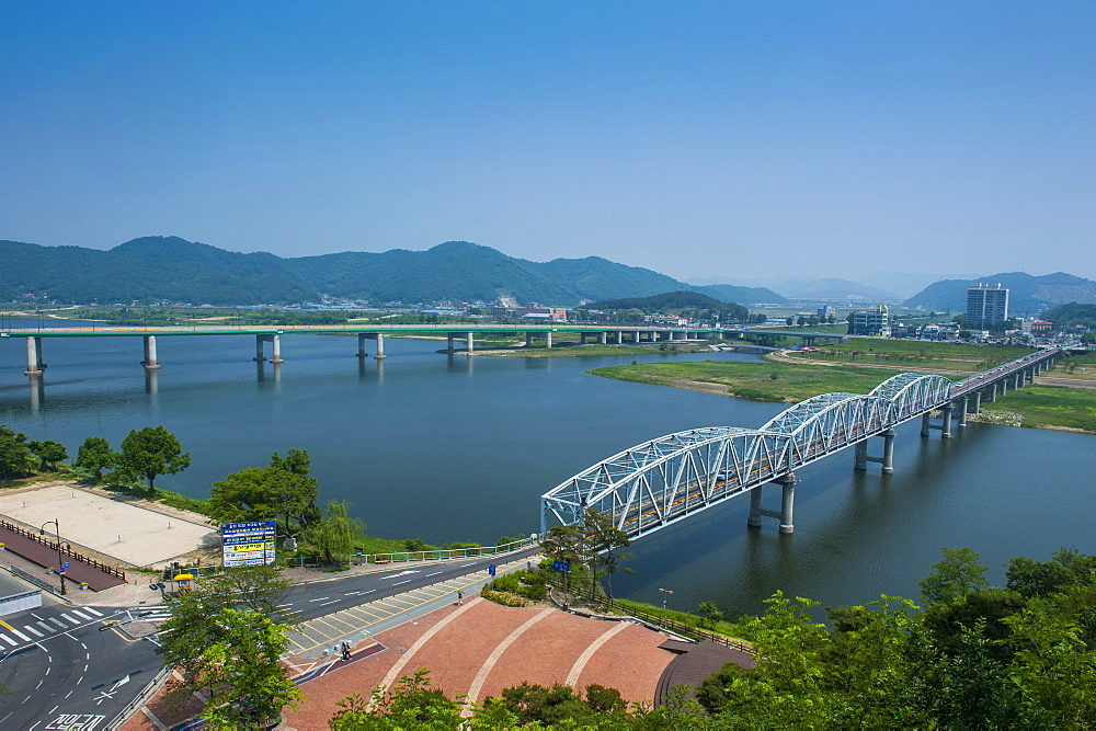 View over Gongja from the Gongsanseong Castle, South Chungcheong Province, South Korea, Asia