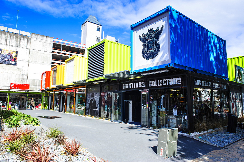 Rebuild center in containers in Christchurch, Canterbury, South Island, New Zealand, Pacific