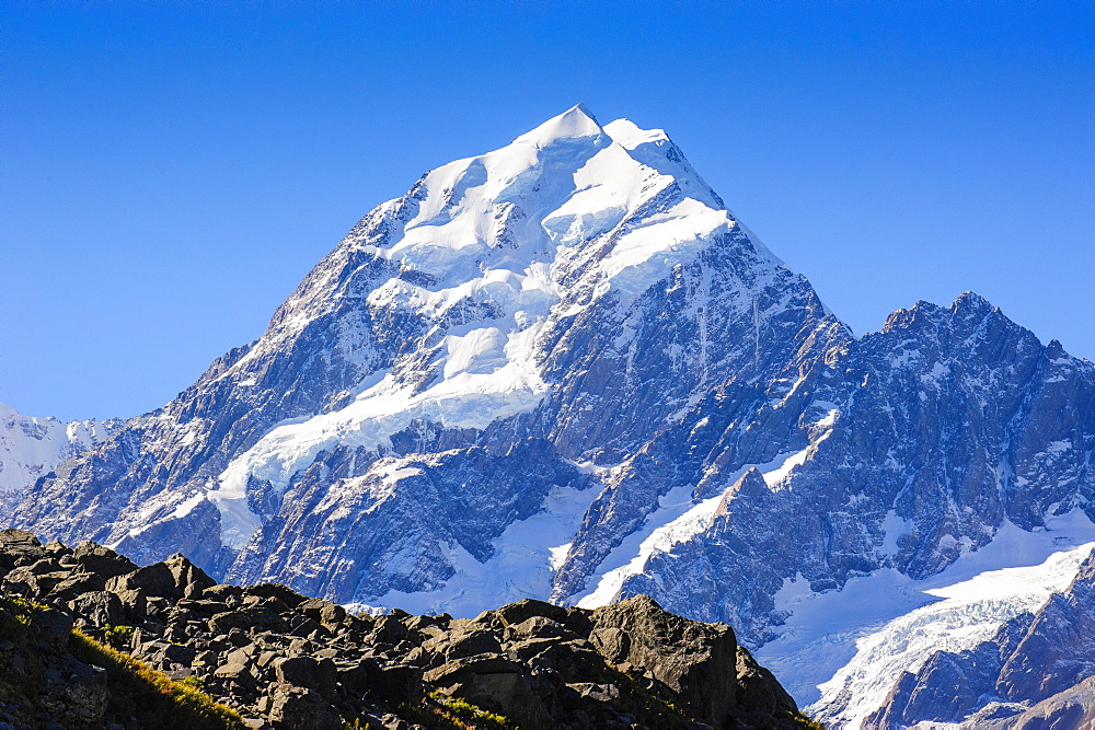 Mount Cook, the highest mountain in New Zealand, UNESCO World Heritage Site, South Island, New Zealand, Pacific