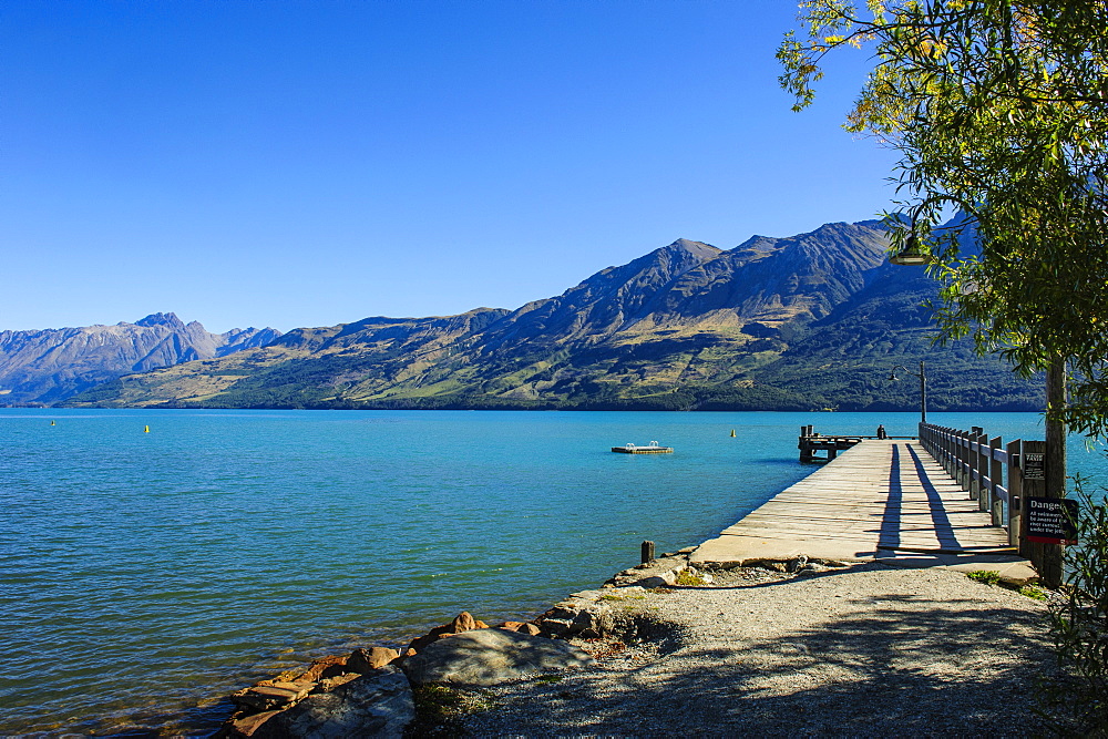 Turquoise water of Lake Wakatipu, Glenorchy, near Queenstown, Otago, South Island, New Zealand, Pacific