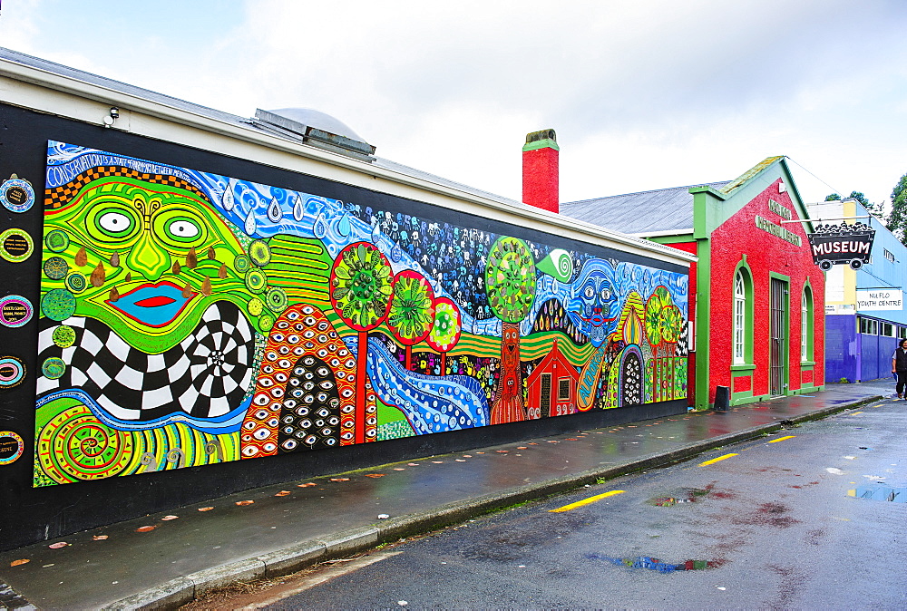 Hundertwasser wall painting in Kawakawa, Northland, North Island, New Zealand, Pacific