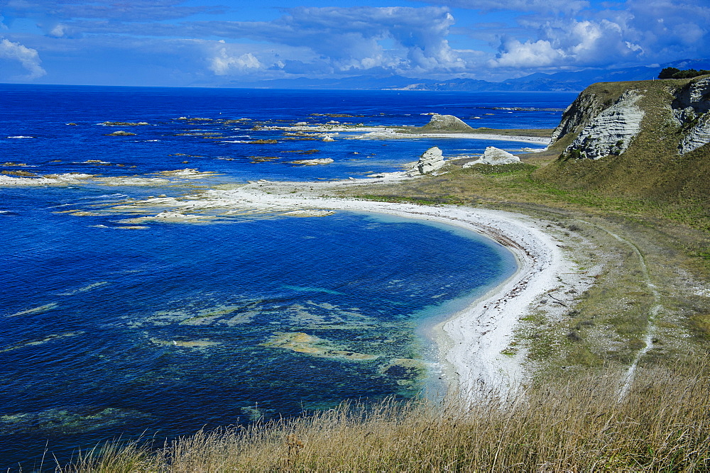 View from the cliff top over the Kaikoura Peninsula, South Island, New Zealand, Pacific