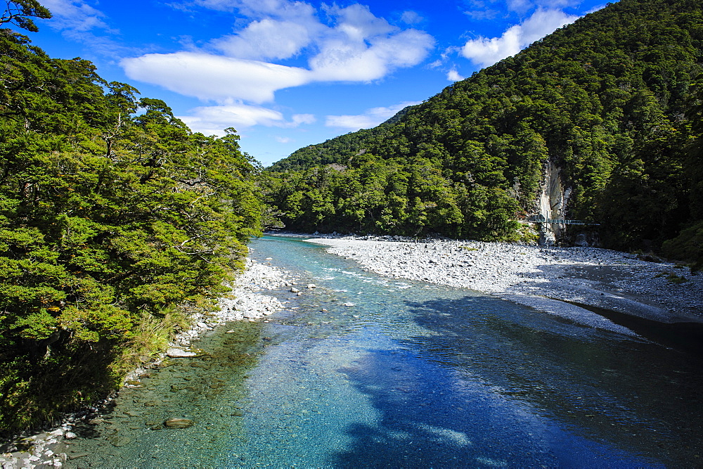 Beautiful Haast River, Haast Pass, South Island, New Zealand, Pacific