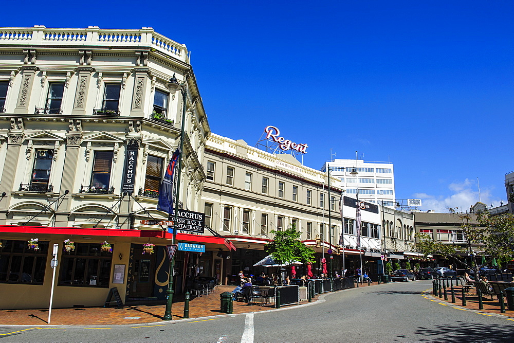 The Octagon town center of Dunedin, Otago, South Island, New Zealand, Pacific