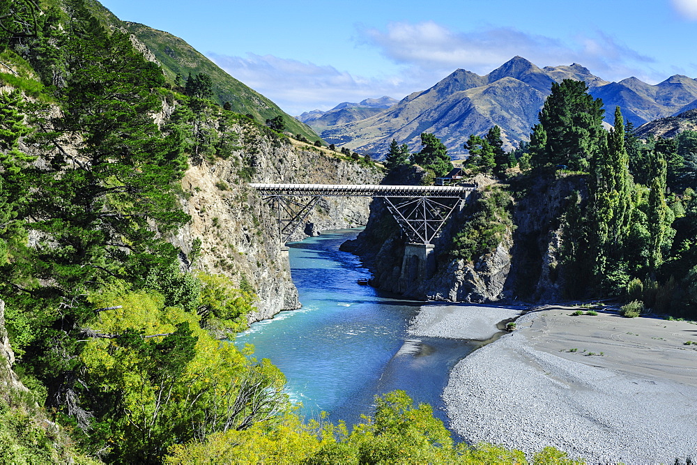 Bridge above the Lewis River, South Island, New Zealand, Pacific 