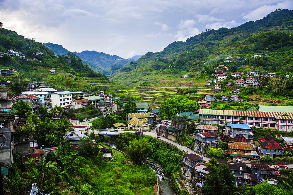 View over the town of Banaue, Northern Luzon, Philippines, Southeast Asia, Asia