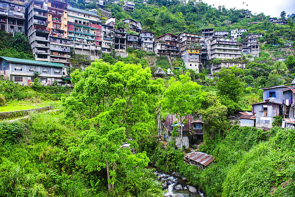 View over the town of Banaue, Northern Luzon, Philippines, Southeast Asia, Asia