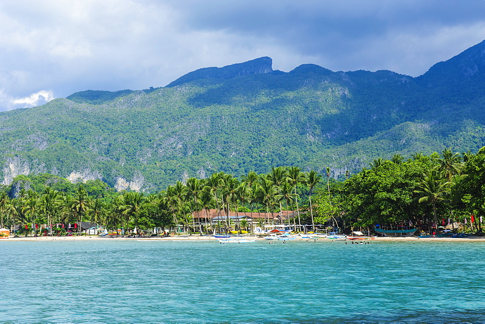 Sandy beach in front of the entrance to the New wonder of the world and UNESCO World Heritage Site, the Puerto Princesa underground river, Palawan, Philippines, Southeast Asia, Asia