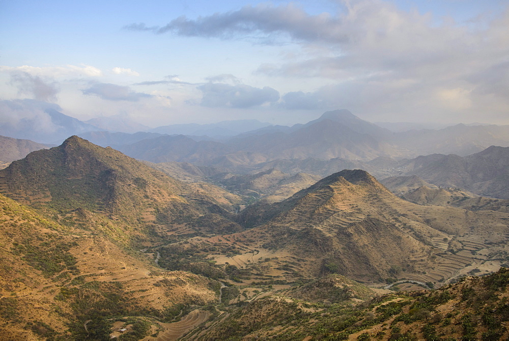 View over the mountains along the road from Massawa to Asmara, Eritrea, Africa