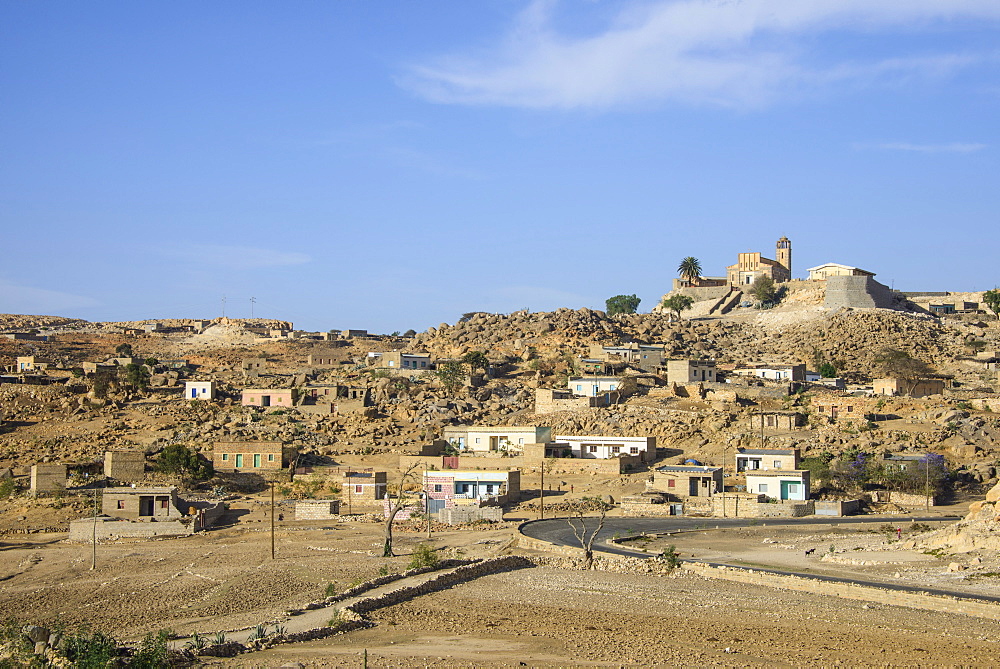 Little church on a hill along the road from Asmara to Qohaito, Eritrea, Africa