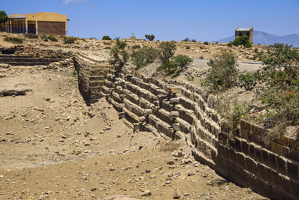 Ancient Sahira Dam at the Pre-Aksumite settlement of Qohaito, Eritrea, Africa