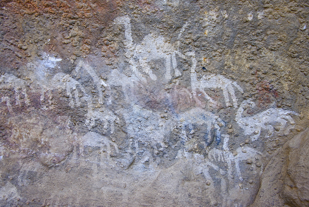 Ancient rock paintings at the Pre-Aksumite settlement of Qohaito, Eritrea, Africa