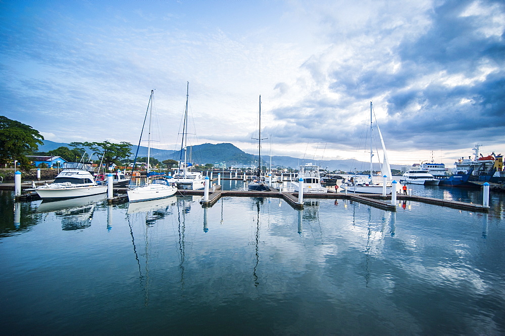 Sailing harbour of Apia at sunset, Upolu, Samoa, South Pacific, Pacific