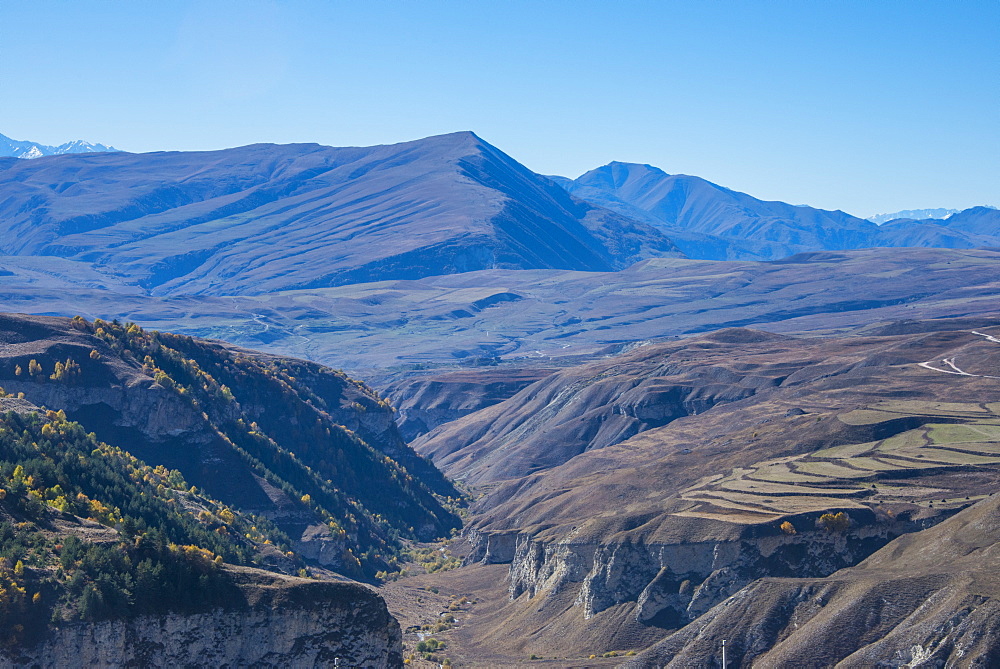 View over the Chechen Mountains, Chechnya, Caucasus, Russia, Europe