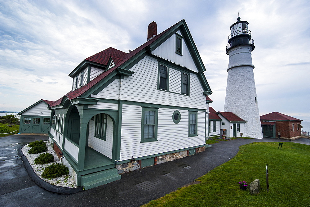 Portland Head Light, historic lighthouse in Cape Elizabeth, Maine, New England, United States of America, North America