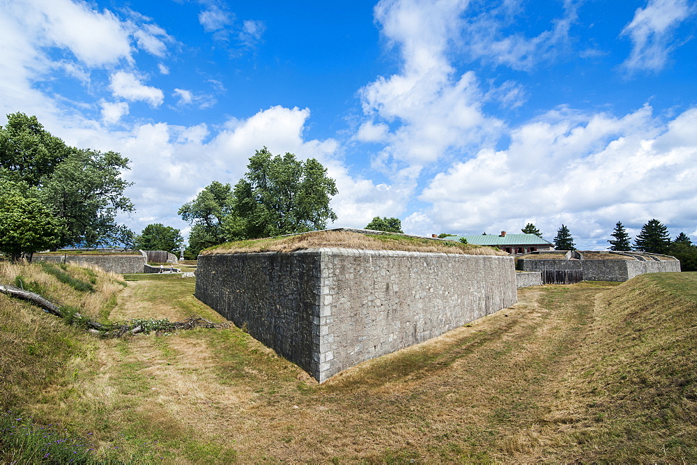 The huge walls of old Fort Erie on the Niagara River, Ontario, Canada, North America