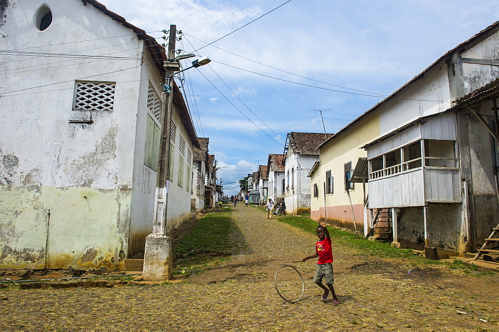 Old settlement in the Cocoa plantation Roca Aguaize, East coast of Sao Tome, Sao Tome and Principe, Atlantic Ocean, Africa