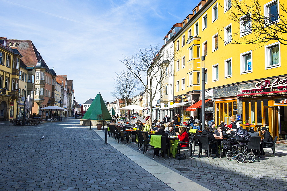 Pedestrian zone in Bayreuth, Upper Franconia, Bavaria, Germany, Europe