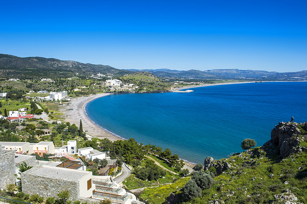 The bay of Theotokos, Lindos, Rhodes, Dodecanese Islands, Greek Islands, Greece, Europe