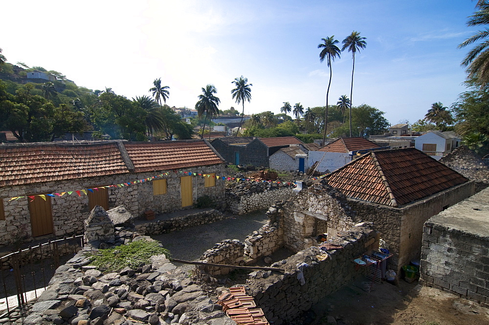 Buildings in picturesque old town of Ciudad Velha (Cidade Velha), Santiago, Cape Verde, Africa