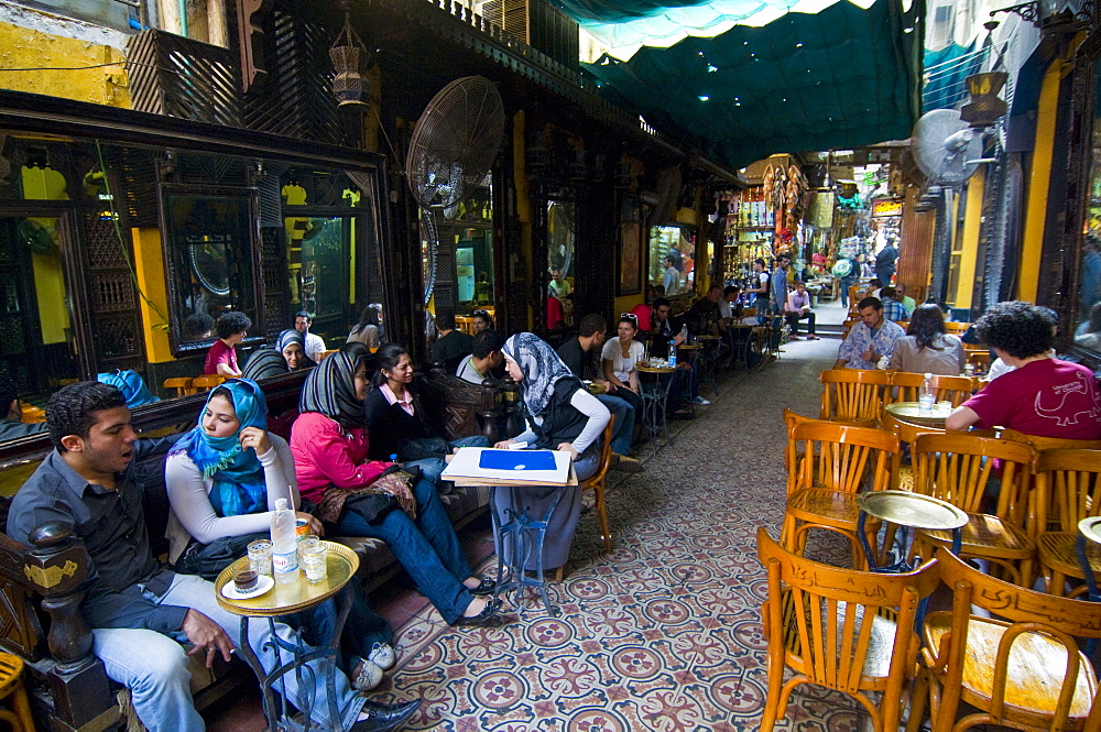 World famous El Fishawy coffee house, Cairo, Egypt, North Africa, Africa