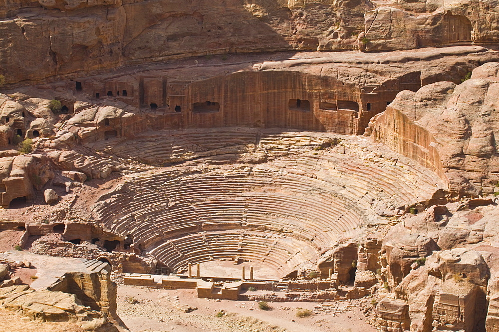 The amphitheater, Petra, UNESCO World Heritage Site, Jordan, Middle East