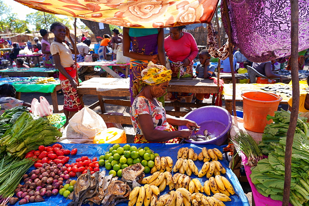 Weekly market at Belo sur Tsiribihina, Menabe region, Western Madagascar, Africa