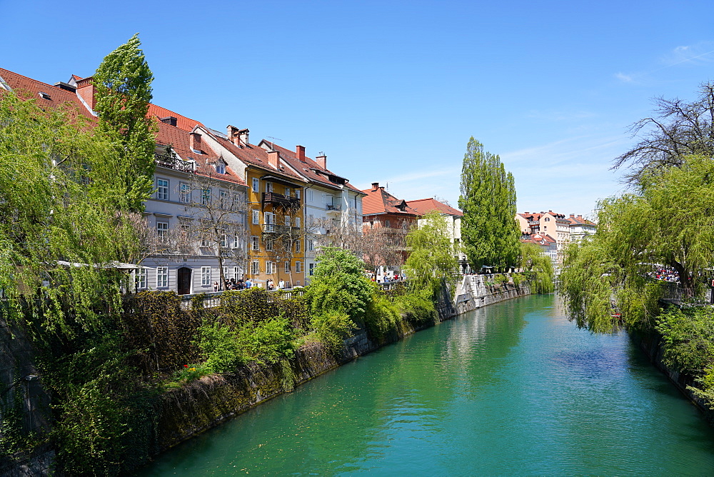 Ljubljanica River, downtown Ljubljana, Slovenia, Europe