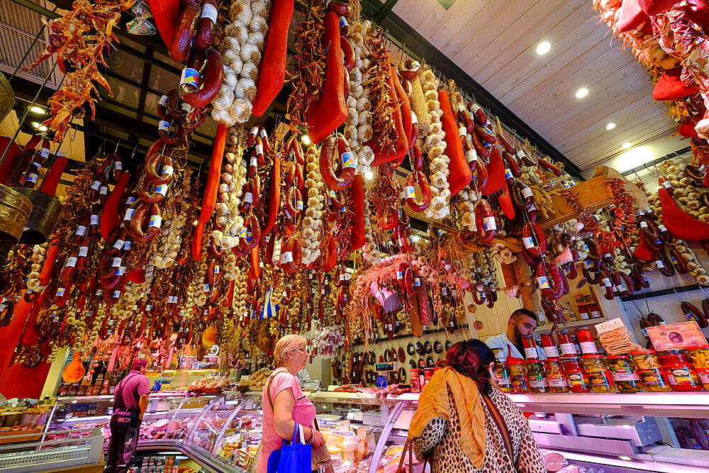 Butcher's shop near the Central Municipal Athens Market, Athens, Greece, Europe