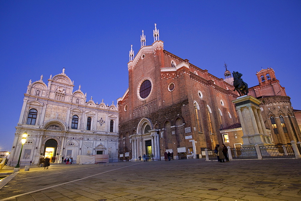 San Giovanni and Paolo church to the right and and former convent, now the main hospital in Venice, UNESCO World Heritage Site, Veneto, Italy, Europe