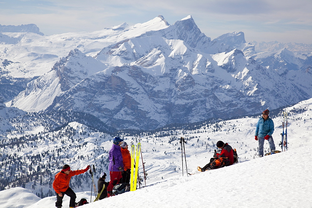 Ski mountaineering in the Dolomites, Cortina d'Ampezzo, Belluno, Italy, Europe