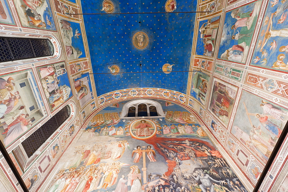 Giotto frescoes in the Scrovegni Chapel (Cappella degli Scrovegni), a church in Padua, Veneto, Italy, Europe