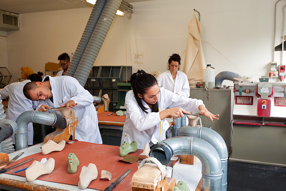 Wood model laboratory at Cercal footwear school, San Mauro Pascoli, Emilia-Romagna, Italy, Europe