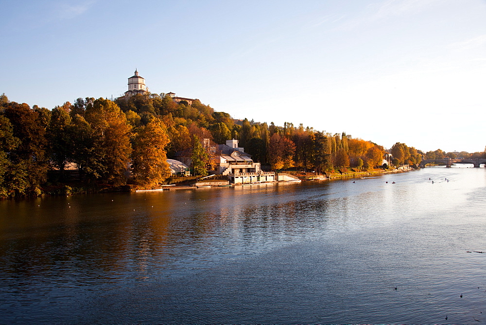 Po River and Santa Maria dei Capuccini church, Turin, Piedmont, Italy, Europe 