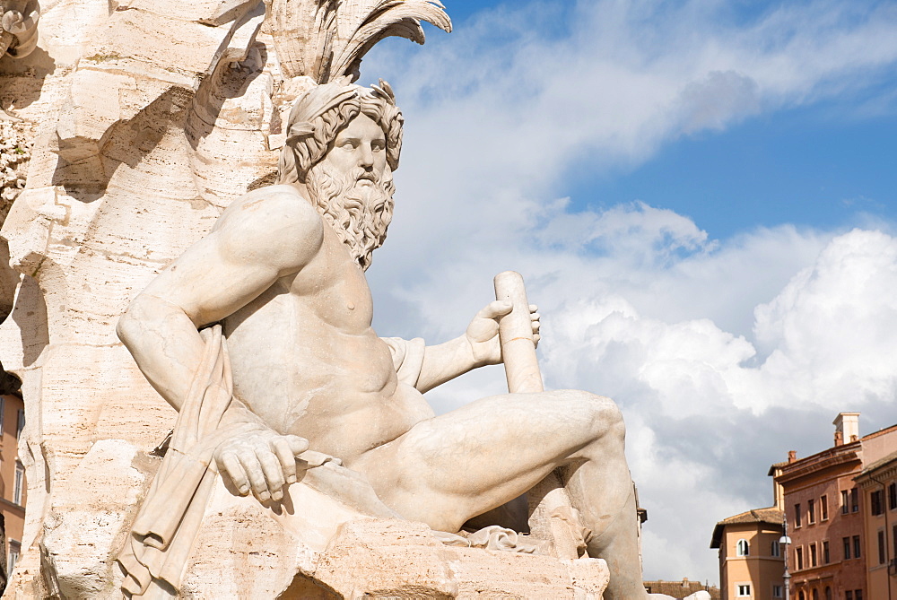 The Fountain of the four Rivers, Piazza Navona, Rome, Lazio, Italy, Europe