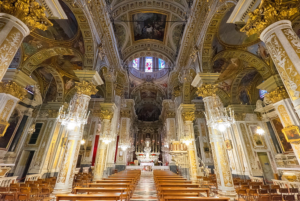 Basilica of Santa Margherita Ligure, Sanctuary of Nostra Signora della Rosa, Piazza Caprera, Santa Margherita Ligure, Genova (Genoa), Liguria, Italy, Europe