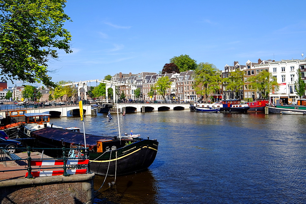 Magere Brug on Amstel River, Amsterdam, The Netherlands, Europe