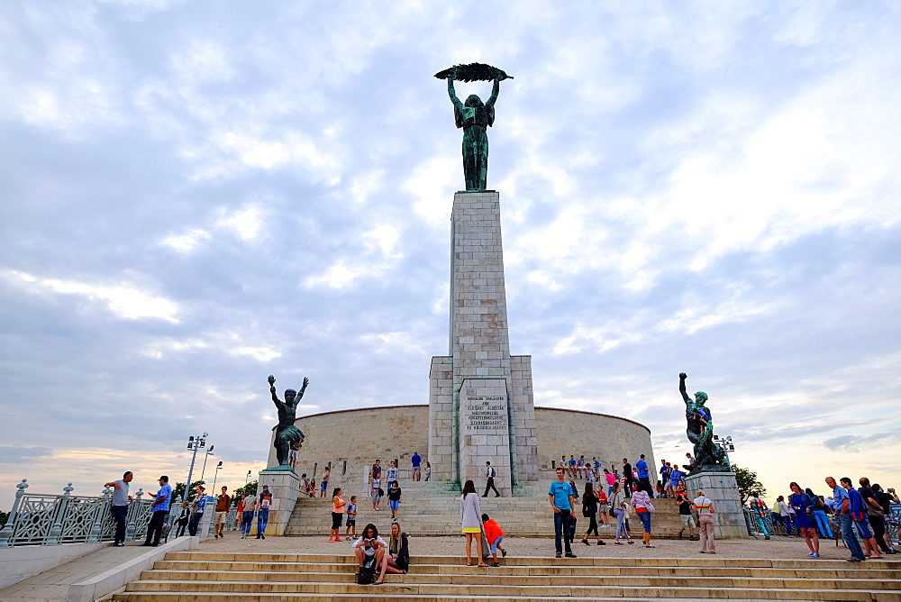 The Liberty Statue, a monument on the Gellert Hill, Budapest, Hungary, Europe