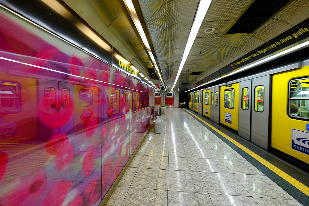 Universita Art Station of Naples Metro, Naples, Campania, Italy, Europe