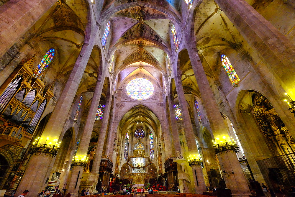 La Seu, the Cathedral of Santa Maria of Palma, Majorca, Balearic Islands, Spain, Europe