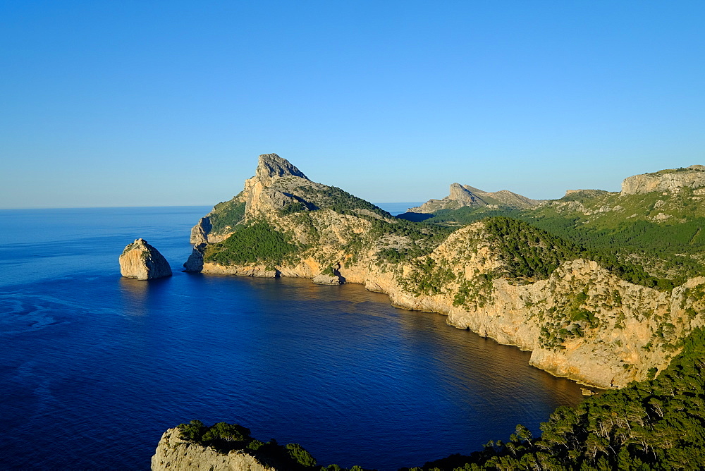 Punta Nau seen from el Mirador Es Colomer in the Formentor Peninsula, Majorca, Balearic Islands, Spain, Mediterranean, Europe