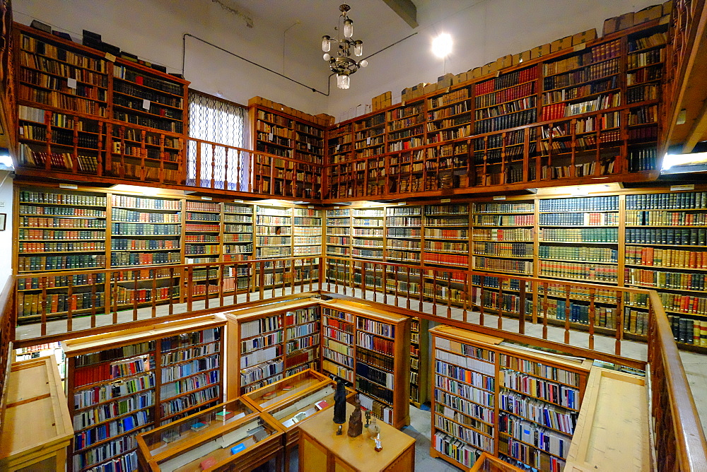 The ancient library Monastery of Santa Maria de la Real, Majorca, Balearic Islands, Spain, Europe