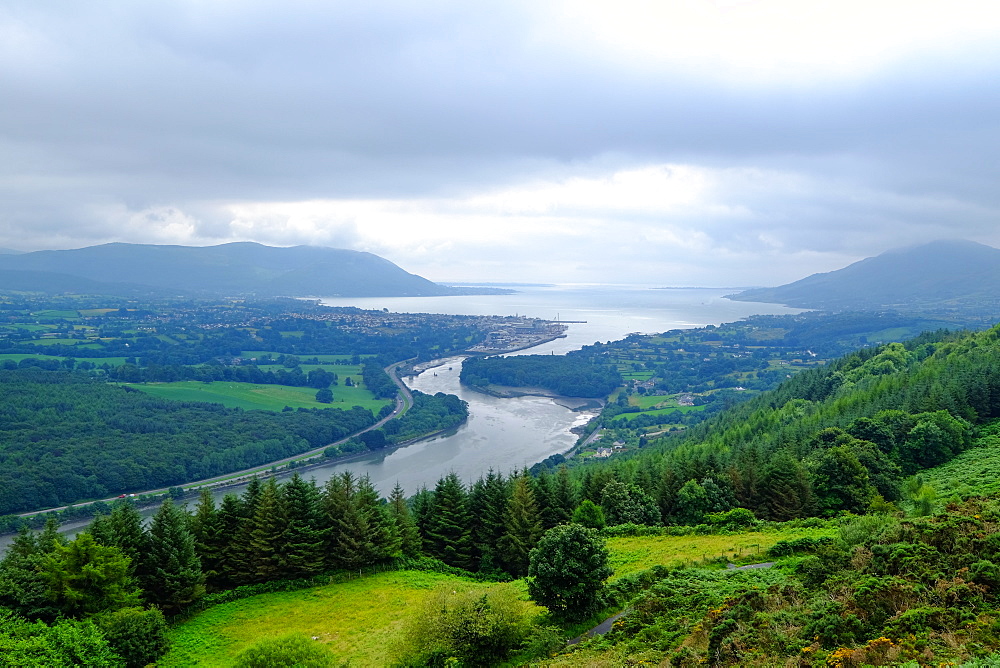 Newry Canal flowing into the Carlingford Lough at Warrenpoint, County Down, Ulster, Northern Ireland, United Kingdom, Europe