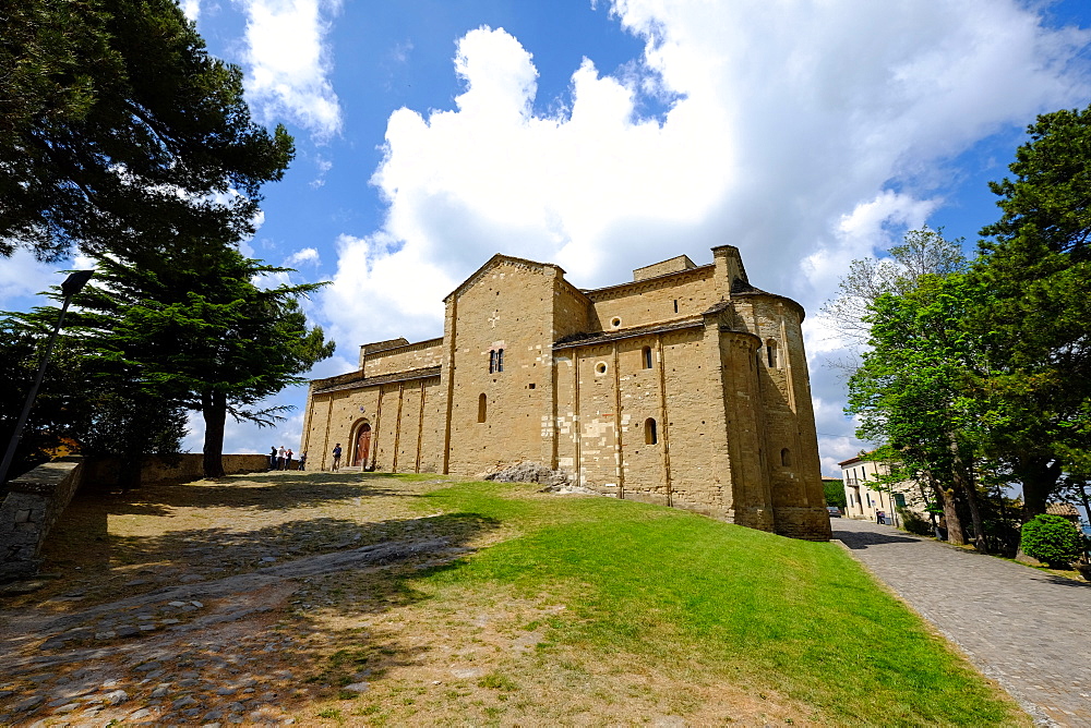 The Duomo di San Leone, the Romanesque cathedral of San Leo, Rimini province, Emilia Romagna, Italy, Europe