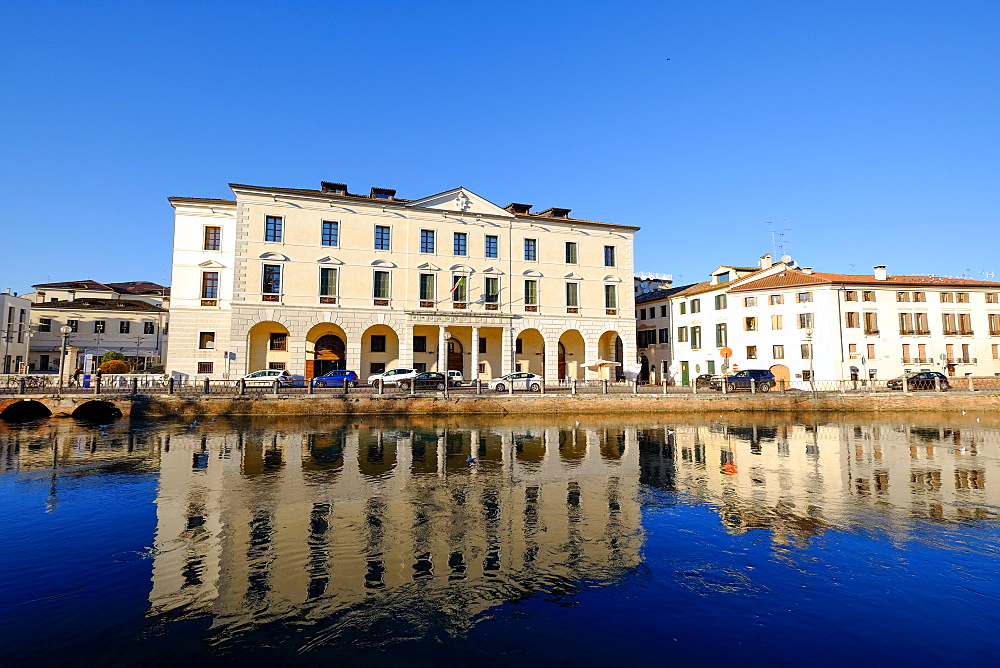 The University headquarters in Treviso, Riviera Garibaldi, Sile River, Treviso, Veneto, Italy, Europe