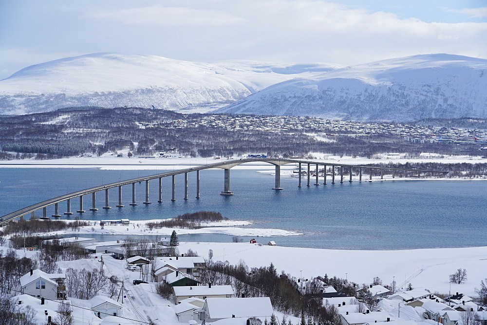 Tromso and its airport, Tromso, Troms County, Norway, Scandinavia, Europe